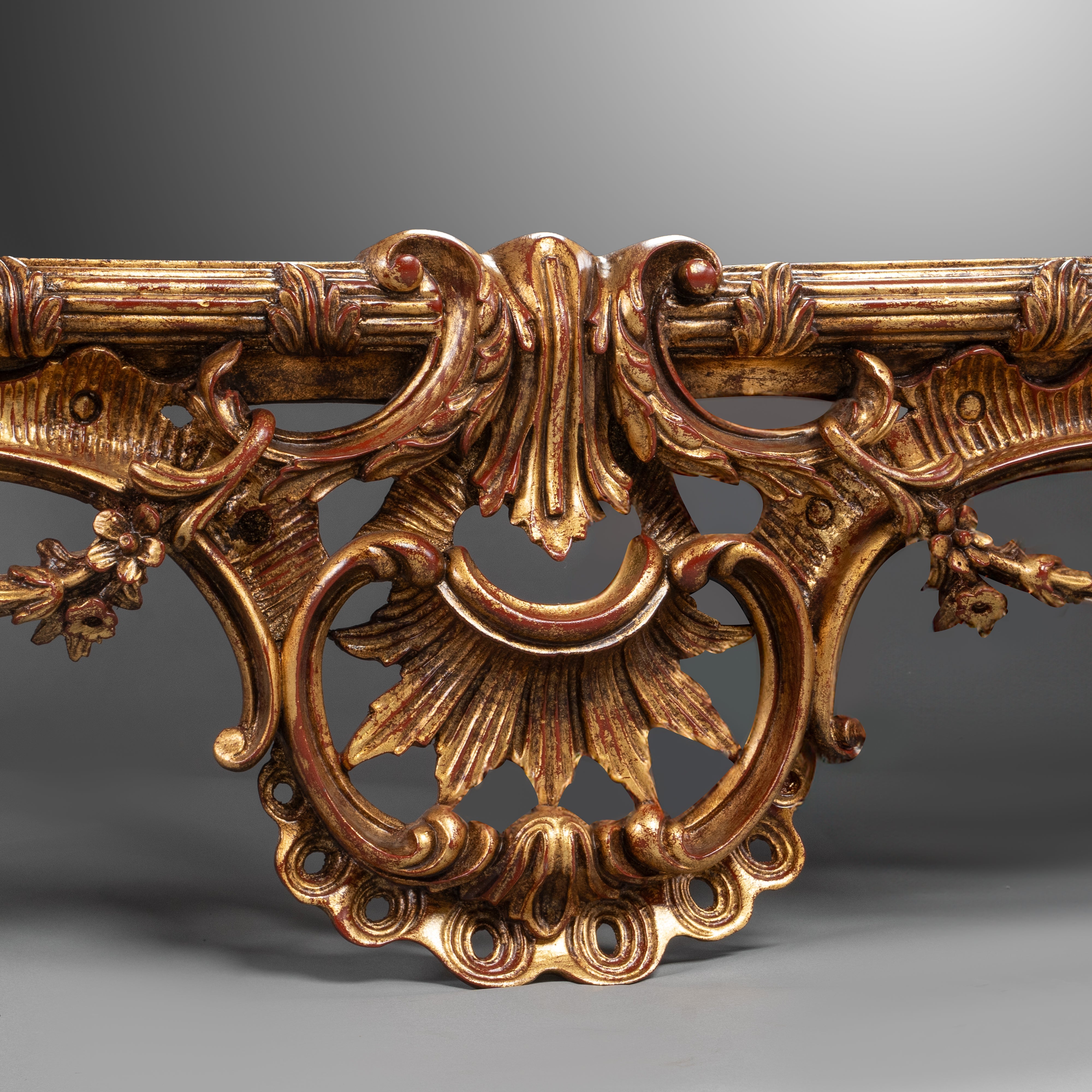 Exquisite Rococo-Style Giltwood Mirror with Detailed Bird Motifs