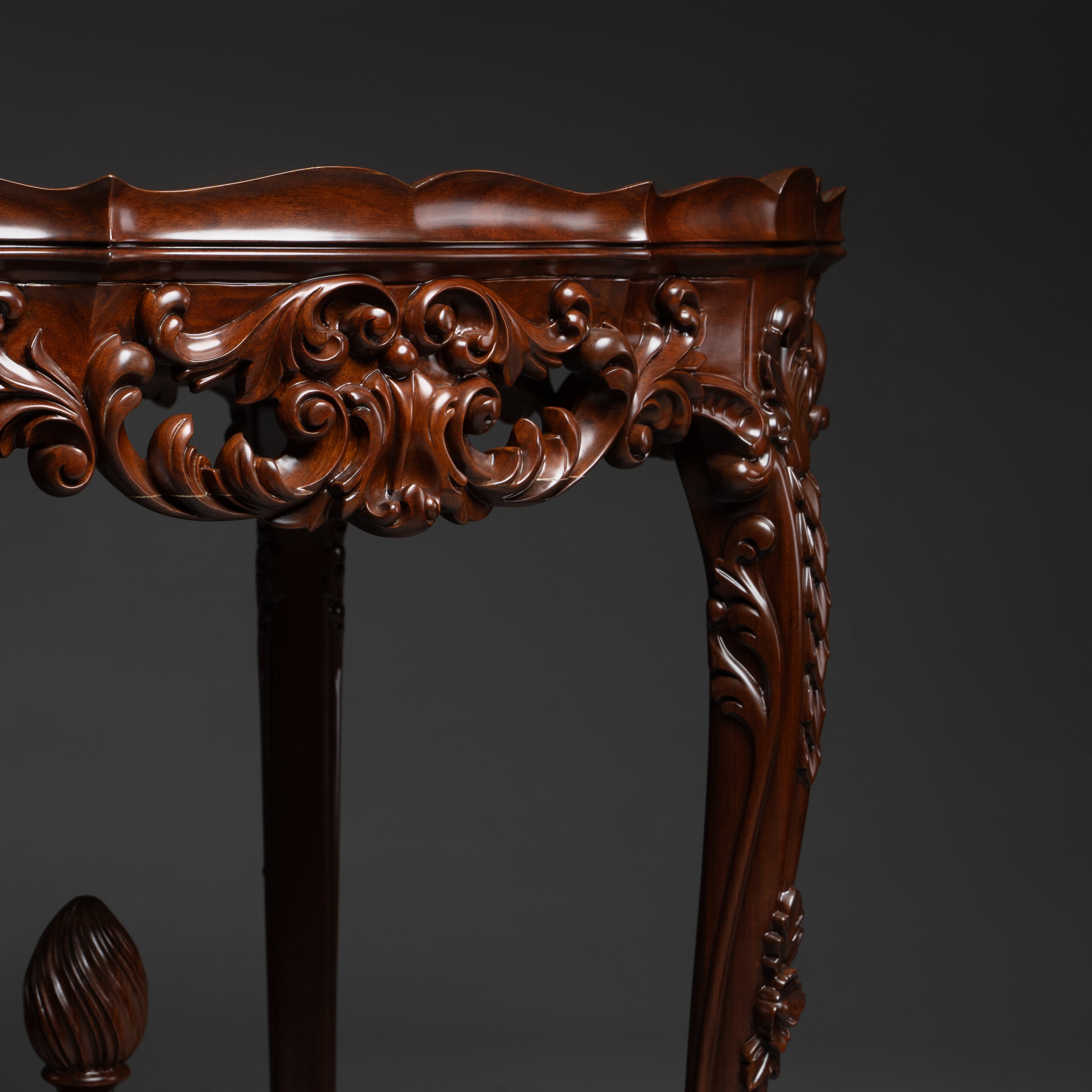 Victorian Style Carved Mahogany Side Table with Ornate Detailing