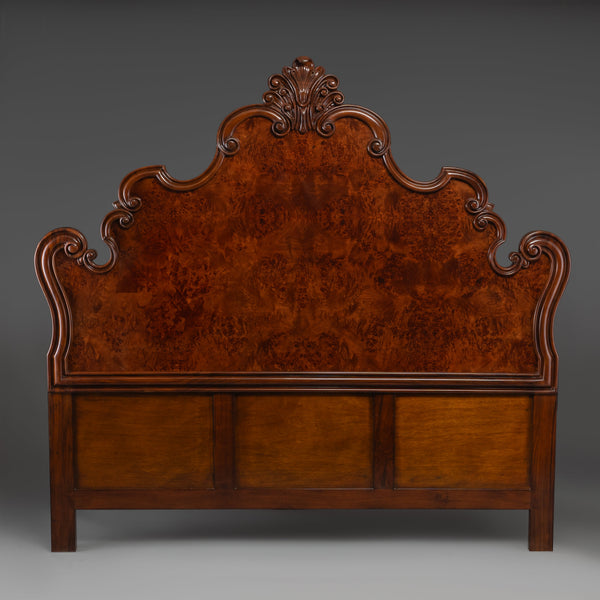 Antique Mahogany Headboard/ Bed with Scrollwork
