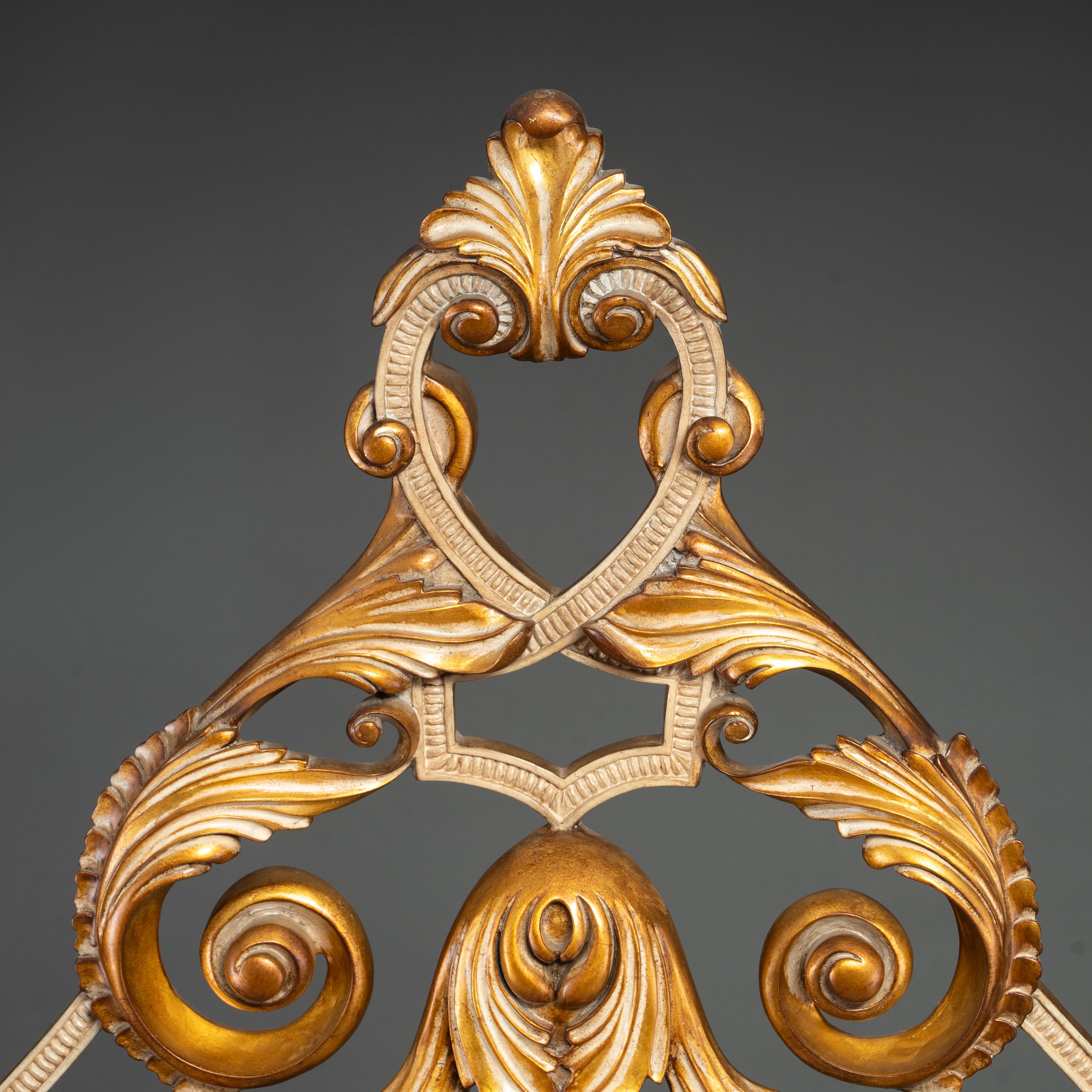 Ornate Hand-Carved Gold Leaf Scrollwork Headboard / Bed