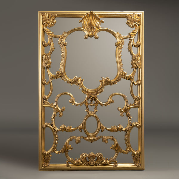 Rococo-Style Gilt Mirror with Ornate Openwork Frame