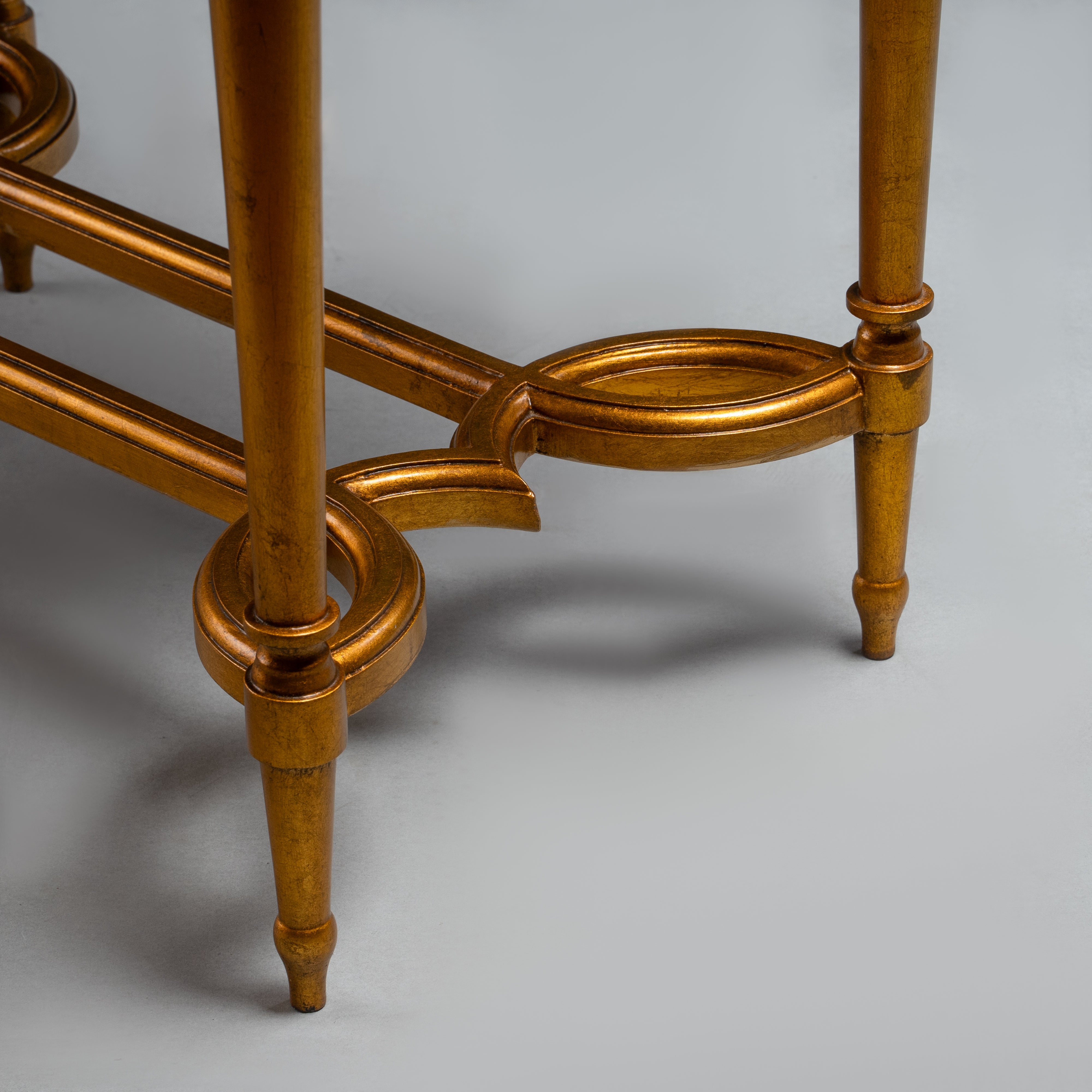 Gilded Side Table with Ornate Carved Frame  and Integrated Picture Frame Top