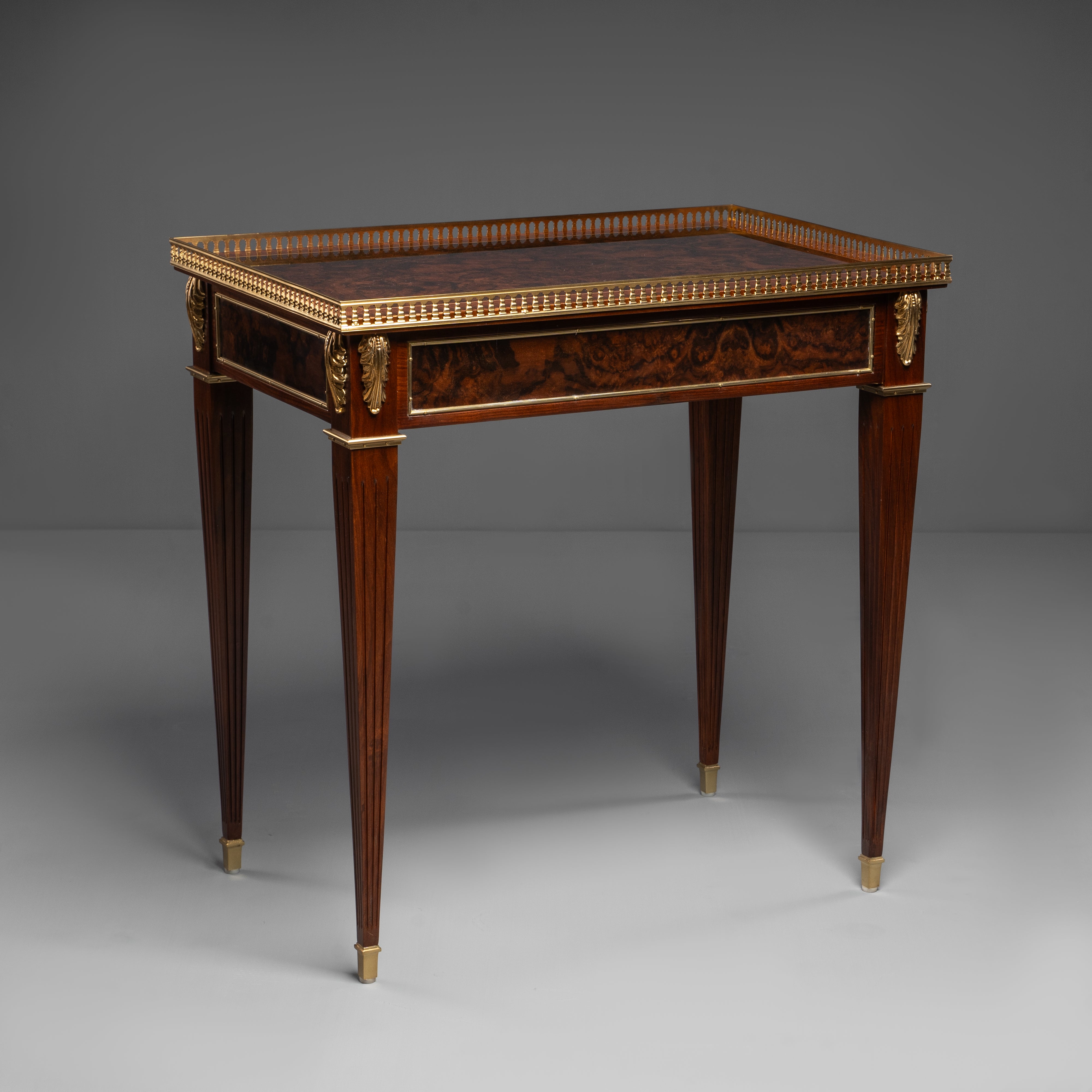 Elegant Louis XVI-Style Mahogany Side Table  with Ormolu Mounts