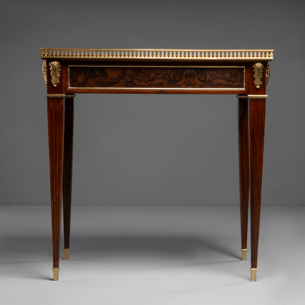 Elegant Louis XVI-Style Mahogany Side Table  with Ormolu Mounts
