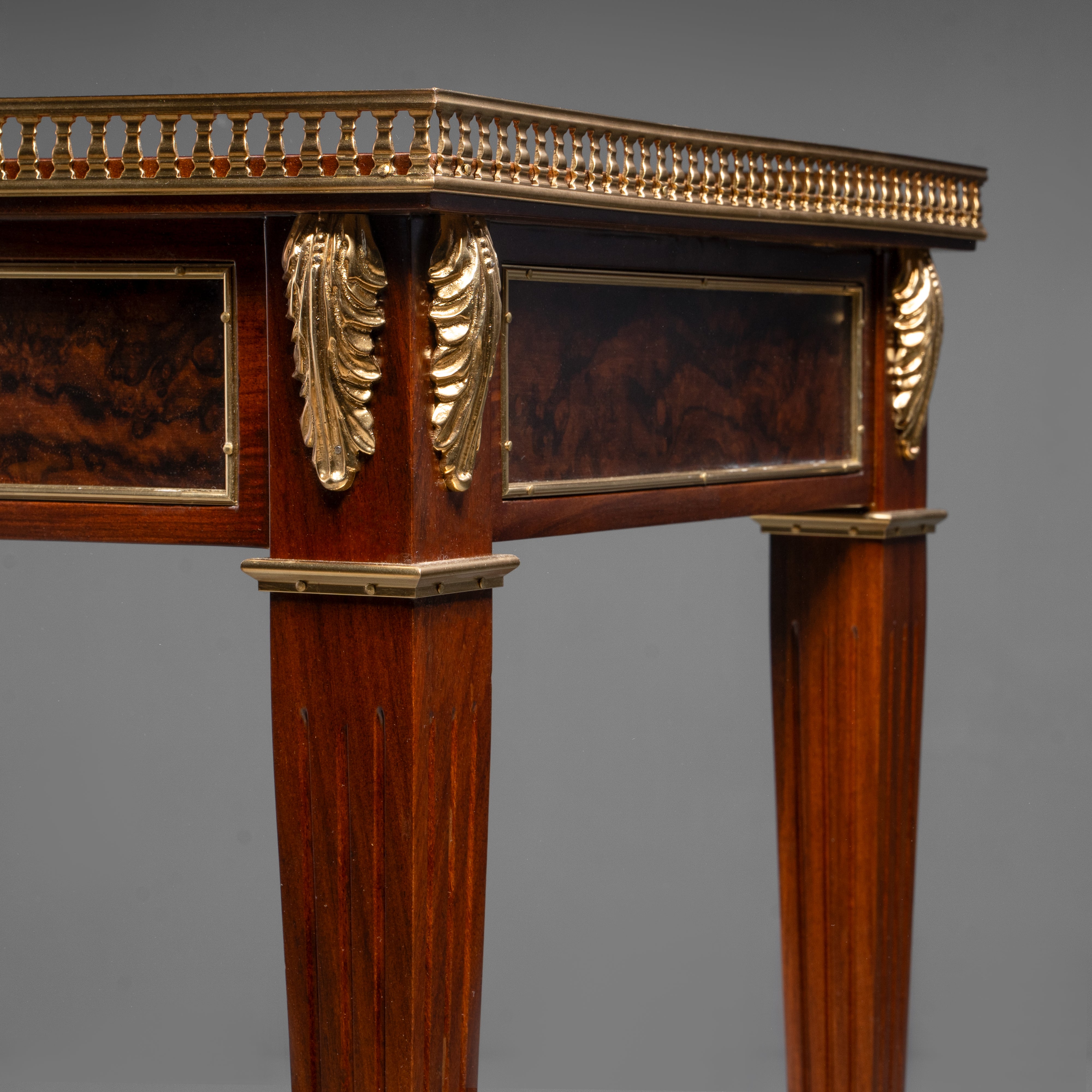 Elegant Louis XVI-Style Mahogany Side Table  with Ormolu Mounts