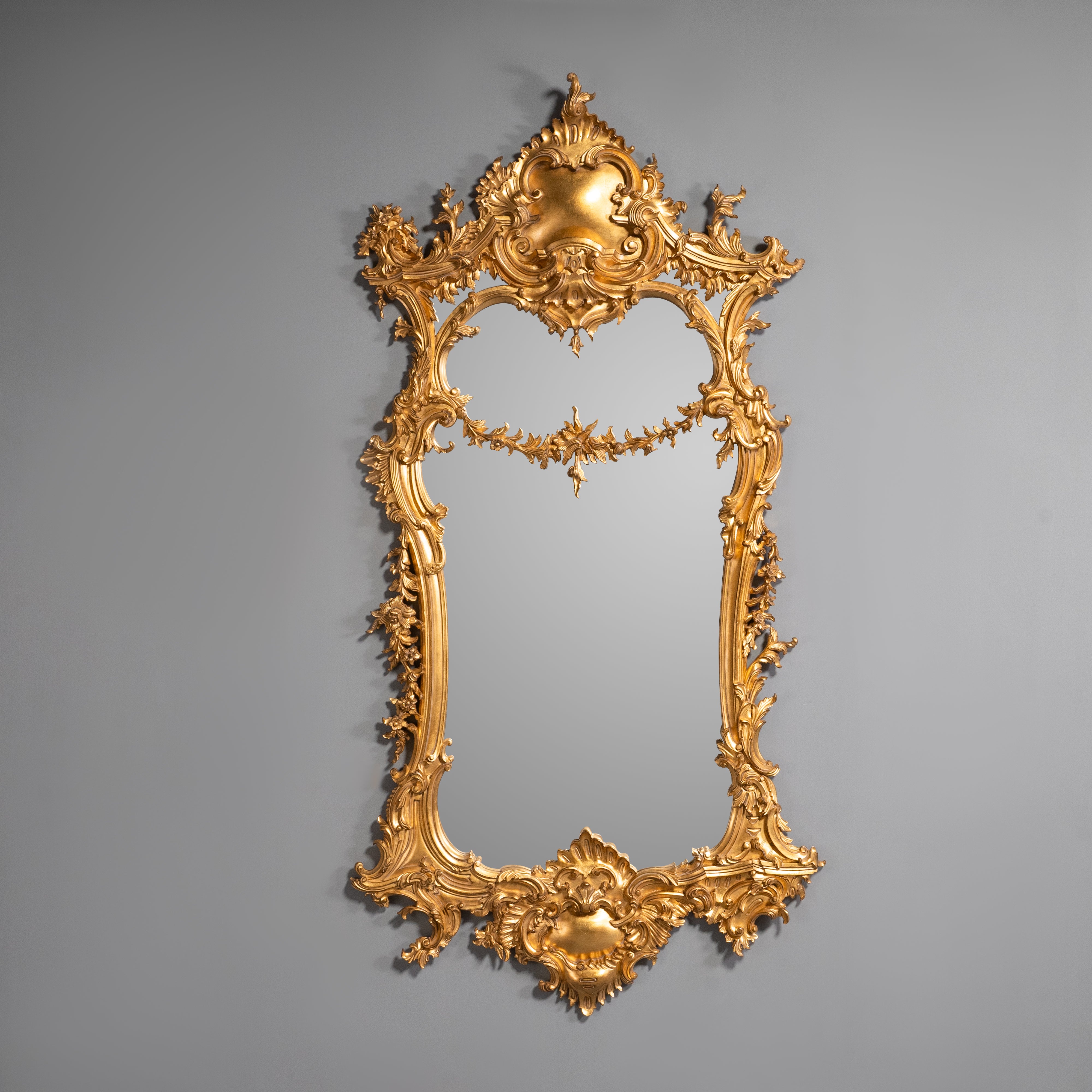 Magnificent George II Style Giltwood Carved  Wall Mirror