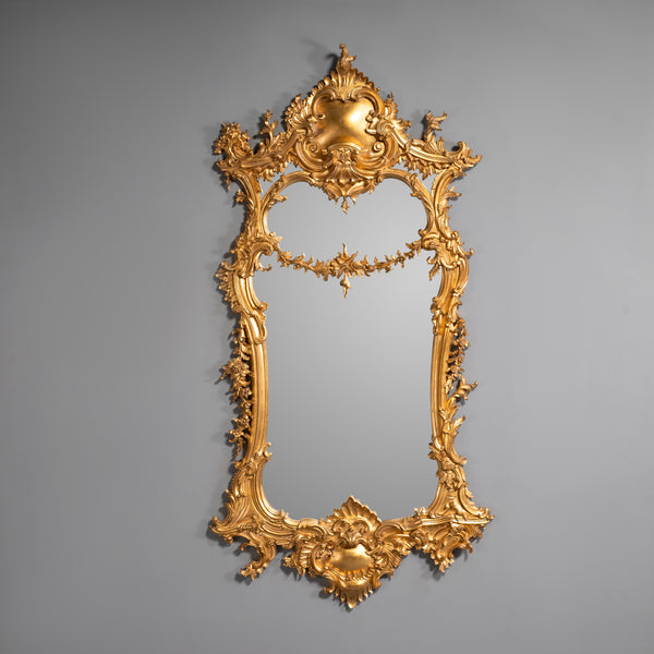 Magnificent George II Style Giltwood Carved  Wall Mirror