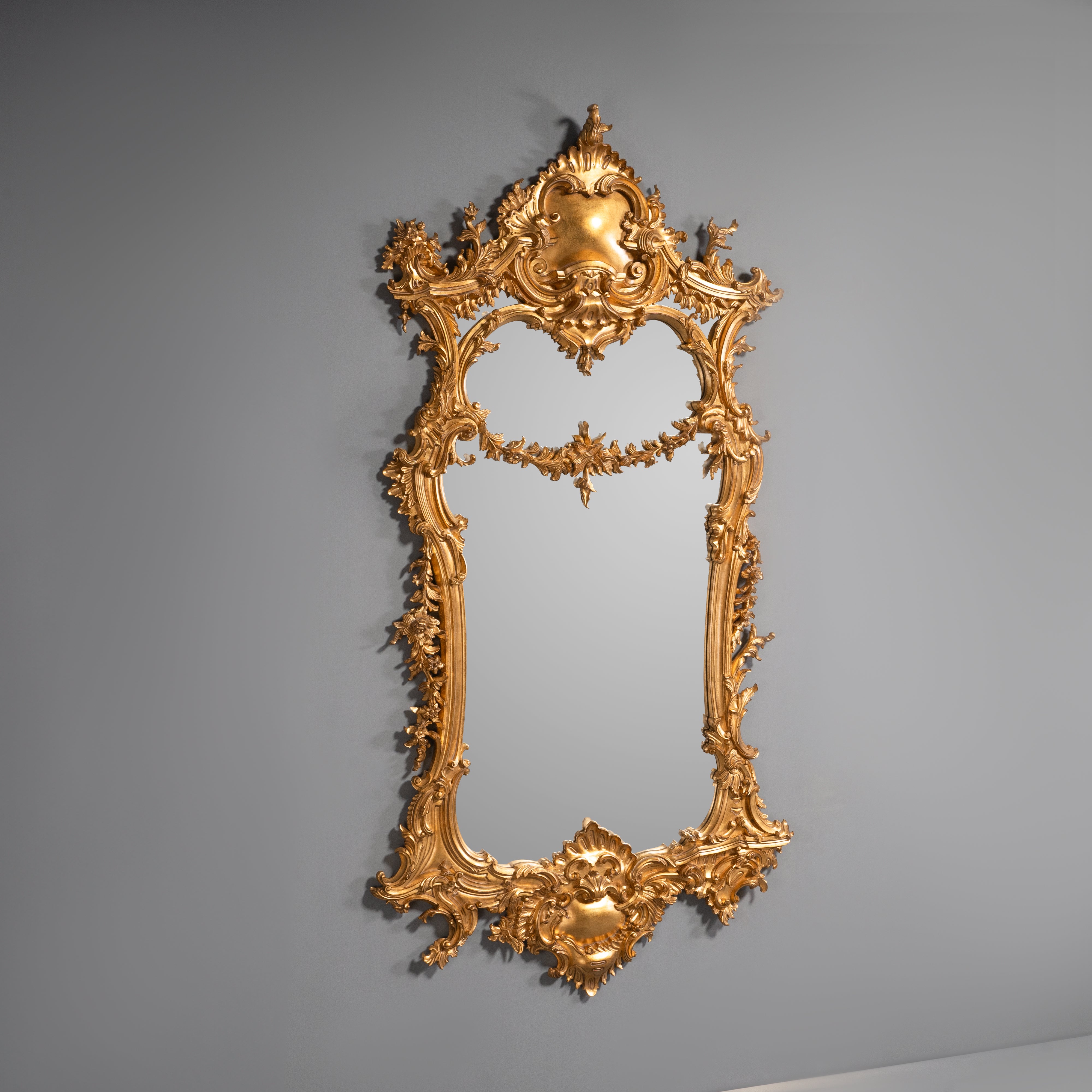 Magnificent George II Style Giltwood Carved  Wall Mirror