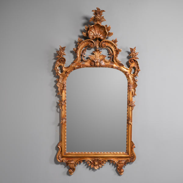 Ornate Rococo Revival Gilt Wall Mirror