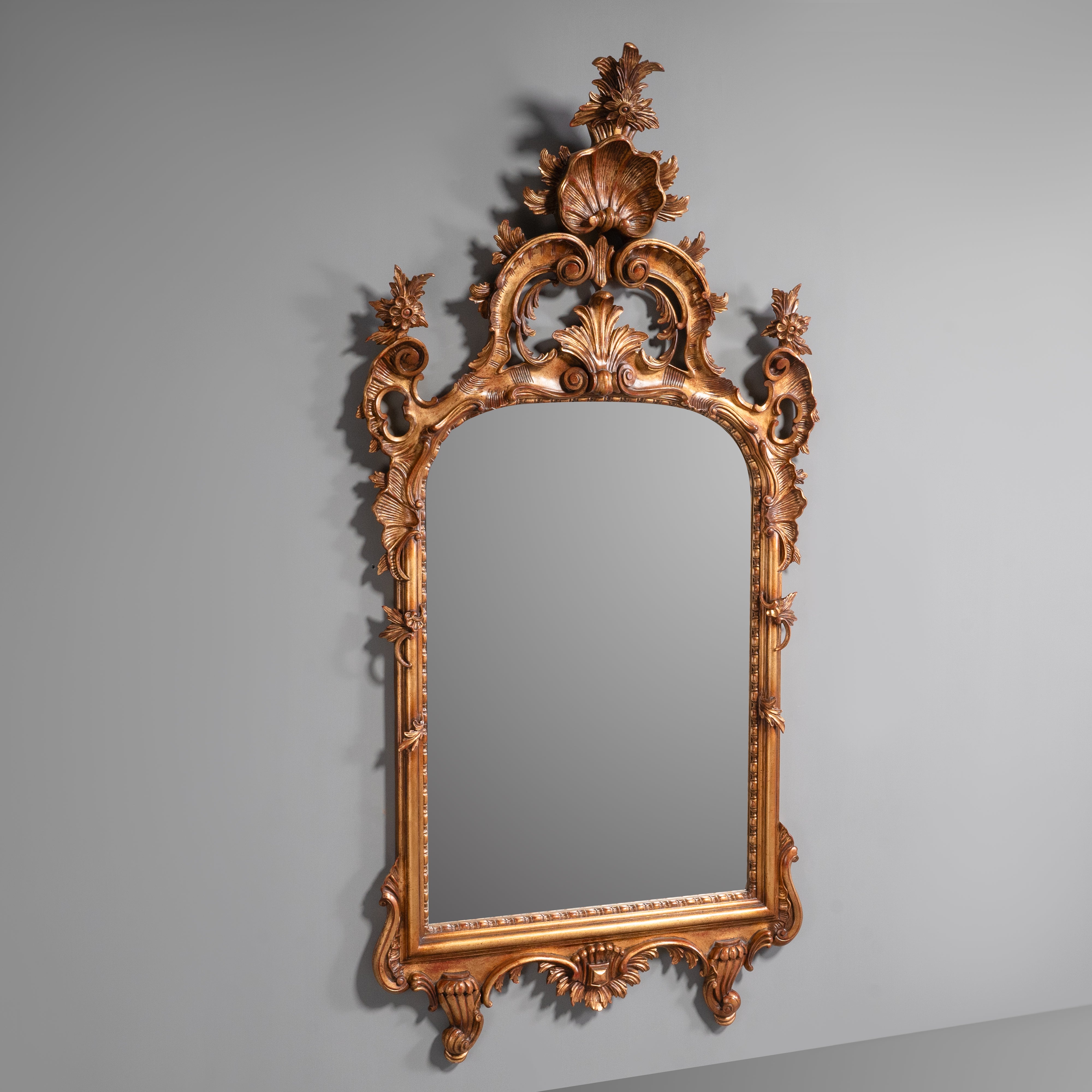 Ornate Rococo Revival Gilt Wall Mirror