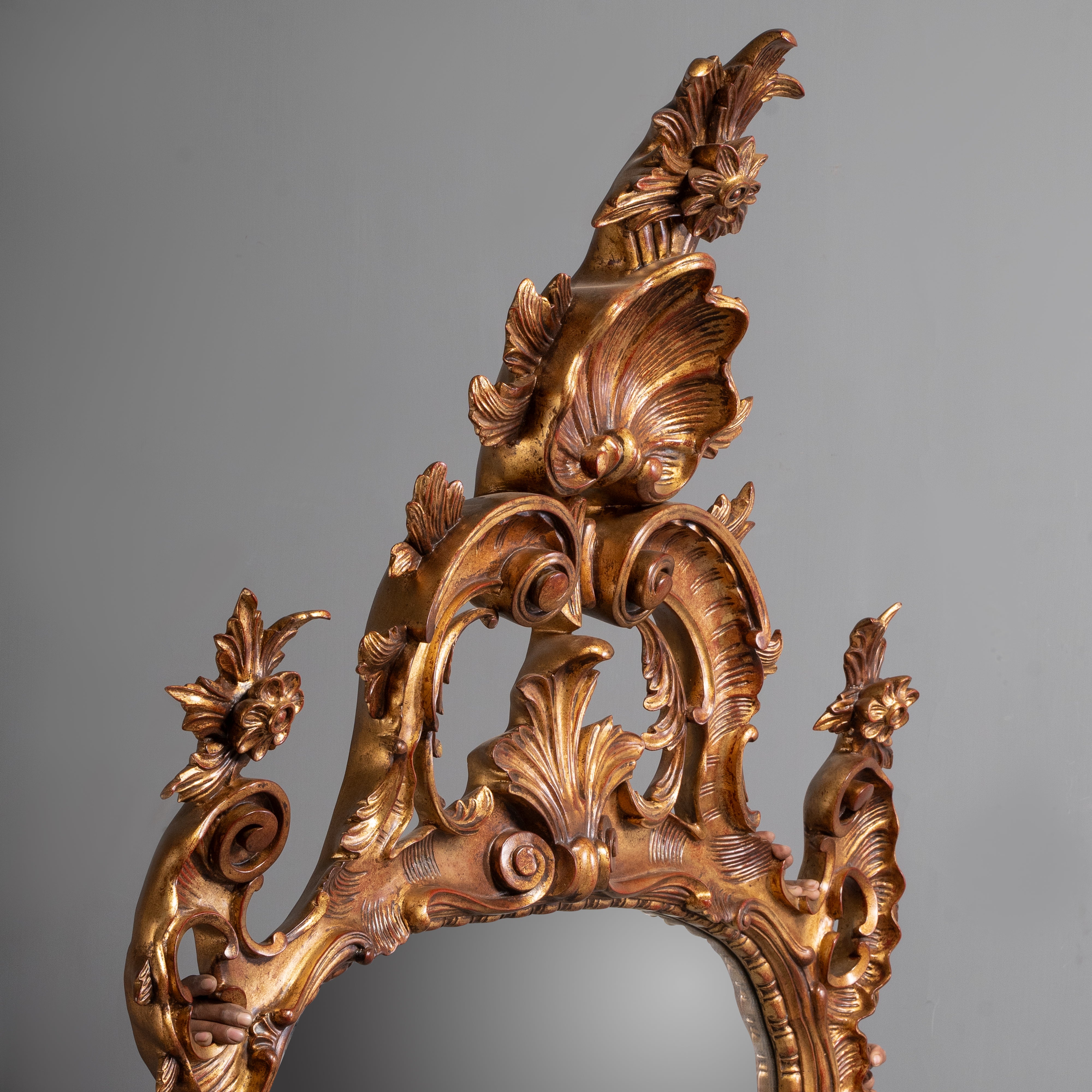Ornate Rococo Revival Gilt Wall Mirror
